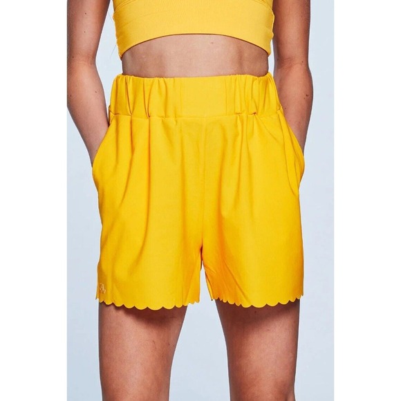 Jo + Jax Pants - Jo + Jax Size XSA Adult Dance Tangerine‎ Shorts yoga Jazz Yellow Scalloped Hem